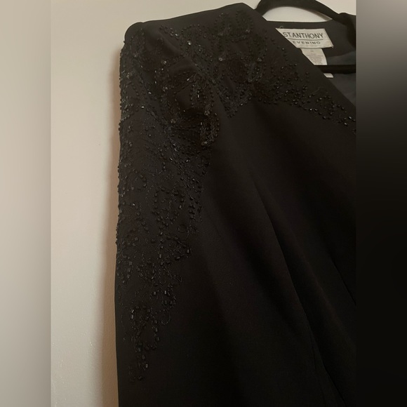 Women’s Black Beaded 2 Piece St. Anthony Evening Wear Size 14 Fully lined - Picture 3 of 12